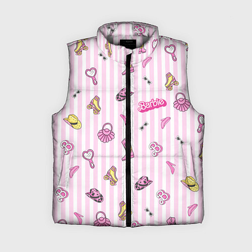Женский жилет Барби - розовая полоска и аксессуары / 3D-Светло-серый – фото 1
