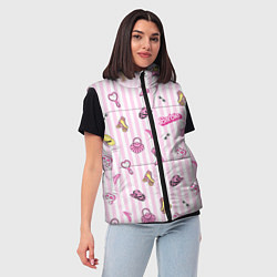Женский жилет Барби - розовая полоска и аксессуары, цвет: 3D-светло-серый — фото 2