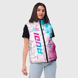 Женский жилет Audi neon gradient style: по-вертикали, цвет: 3D-черный — фото 2
