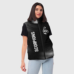 Женский жилет Scorpions glitch на темном фоне вертикально, цвет: 3D-черный — фото 2