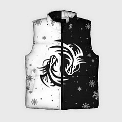 Женский жилет Инь Янь - Драконы, цвет: 3D-черный