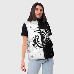 Женский жилет Инь Янь - Драконы, цвет: 3D-черный — фото 2