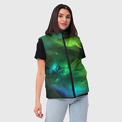 Женский жилет Бескрайний космос зелёный, цвет: 3D-черный — фото 2