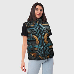 Женский жилет Асимметричный узор в скандинавском стиле, цвет: 3D-черный — фото 2