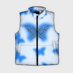 Женский жилет Y2K blue butterfly