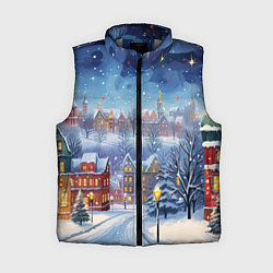 Женский жилет New year city, цвет: 3D-светло-серый