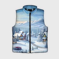 Женский жилет Зимнее настроение, цвет: 3D-черный