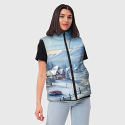 Женский жилет Зимнее настроение, цвет: 3D-черный — фото 2