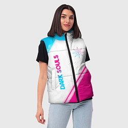 Женский жилет Dark Souls neon gradient style вертикально, цвет: 3D-черный — фото 2