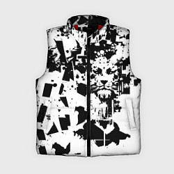 Женский жилет Морда льва - абстракция, цвет: 3D-красный