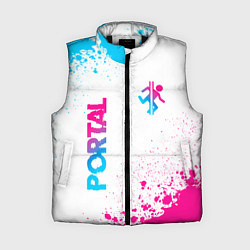 Женский жилет Portal neon gradient style вертикально, цвет: 3D-черный