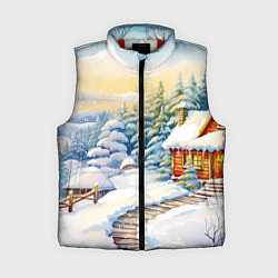 Женский жилет Дорожка к новогоднему дому