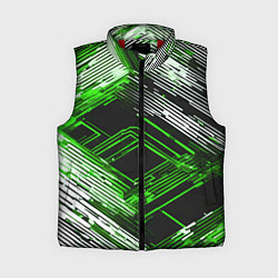 Женский жилет Киберпанк линии белые и зелёные, цвет: 3D-красный