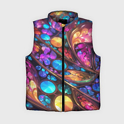 Женский жилет Яркий абстрактный фрактальный узор