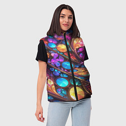 Женский жилет Яркий абстрактный фрактальный узор, цвет: 3D-светло-серый — фото 2