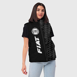 Женский жилет Fiat speed на темном фоне со следами шин по-вертик, цвет: 3D-черный — фото 2