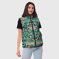 Женский жилет Абстрактный паттерн в ацтекском стиле, цвет: 3D-черный — фото 2
