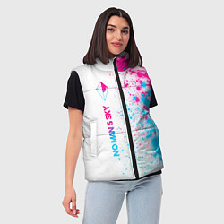 Женский жилет No Mans Sky neon gradient style по-вертикали, цвет: 3D-черный — фото 2
