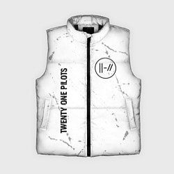 Женский жилет Twenty One Pilots glitch на светлом фоне вертикаль, цвет: 3D-черный
