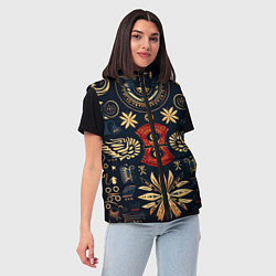 Женский жилет Узор в славянском стиле, цвет: 3D-красный — фото 2