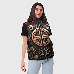 Женский жилет Орнамент в славянской стилистике, цвет: 3D-черный — фото 2