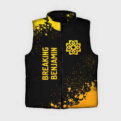 Женский жилет Breaking Benjamin - gold gradient вертикально, цвет: 3D-черный