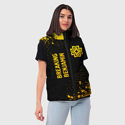 Женский жилет Breaking Benjamin - gold gradient вертикально, цвет: 3D-черный — фото 2
