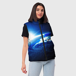 Женский жилет Восход солнца в космосе, цвет: 3D-светло-серый — фото 2