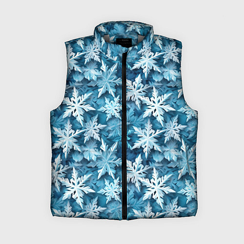 Женский жилет New Years pattern with snowflakes / 3D-Светло-серый – фото 1