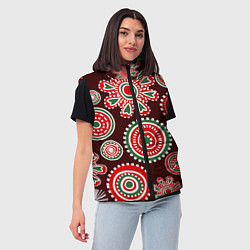 Женский жилет Новогодний принт красный, цвет: 3D-черный — фото 2