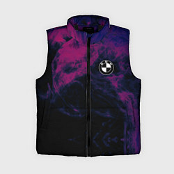 Женский жилет БМВ на фоне сиреневого дыма, цвет: 3D-черный