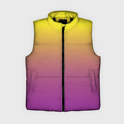 Женский жилет Желто-фиолетовый градиент, цвет: 3D-черный