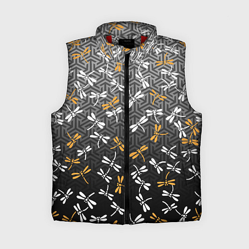 Женский жилет Стрекозы поверх графики / 3D-Красный – фото 1