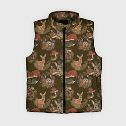 Женский жилет Разные животные, цвет: 3D-черный