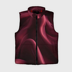Женский жилет Бордовый шелк, цвет: 3D-красный