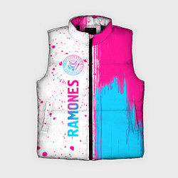 Женский жилет Ramones neon gradient style по-вертикали, цвет: 3D-черный