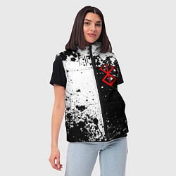 Женский жилет Берсерк знак жертвы - черно-белые брызги, цвет: 3D-светло-серый — фото 2