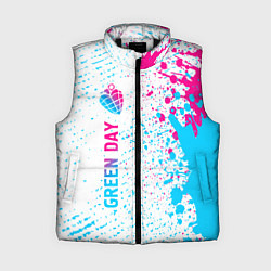 Женский жилет Green Day neon gradient style по-вертикали, цвет: 3D-черный