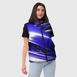 Женский жилет Blue black abstract, цвет: 3D-черный — фото 2