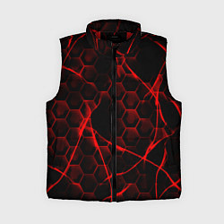 Женский жилет Красные узоры шестиугольник, цвет: 3D-красный