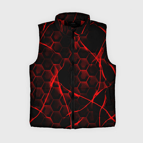 Женский жилет Красные узоры шестиугольник / 3D-Красный – фото 1
