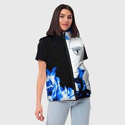 Женский жилет Tesla Elon Mask fire, цвет: 3D-светло-серый — фото 2