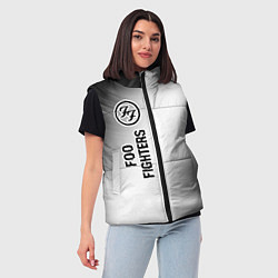Женский жилет Foo Fighters glitch на светлом фоне по-вертикали, цвет: 3D-черный — фото 2