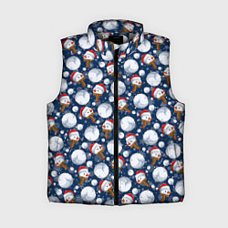 Женский жилет Весёлые снеговики - паттерн, цвет: 3D-светло-серый