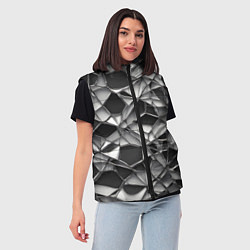 Женский жилет Чёрно-белая сетка, цвет: 3D-черный — фото 2