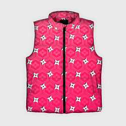 Женский жилет Малиновая японская черепаха в белый сюрикен