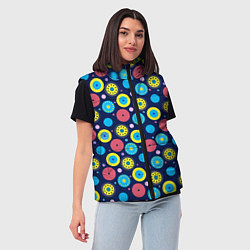 Женский жилет Геометрические узоры из кругов, цвет: 3D-черный — фото 2