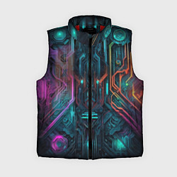 Женский жилет Кибернетическая схема, цвет: 3D-красный