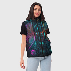 Женский жилет Кибернетическая схема, цвет: 3D-красный — фото 2