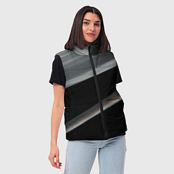 Женский жилет Black grey abstract, цвет: 3D-красный — фото 2